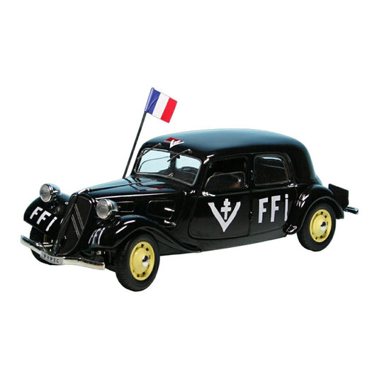 Citroenシトロエン Traction 11 B 1944 FFI ブラック / Solido 1/18 ミニカー