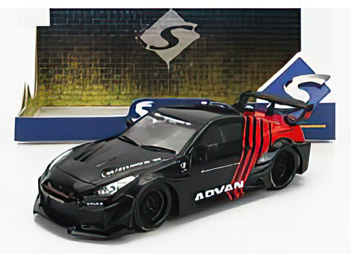 NISSAN GT R (R35) LB WORKS COUPE ADVAN 2016 BLACK RED/SOLIDO 1/43ミニカー