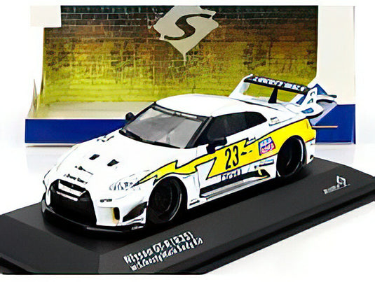 NISSAN 35GT RR LB SILHOUETTE N 23 WORKS LIBERTY WALK 2020 WHITE YELLOW BLACK/SOLIDO 1/43ミニカー