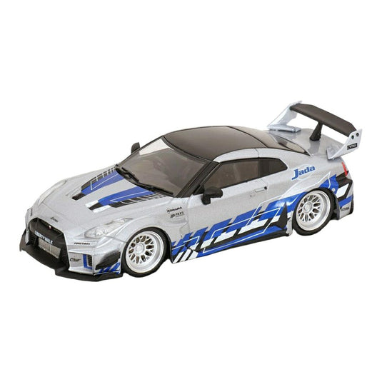 Nissan日産 Skylineスカイライン GT R (R34) 2020 Liberty Walk Body Kit silverシルバー blueブルー / SOLIDO 1/43 ミニカー
