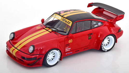 Porscheポルシェ 911 (964) RWB Red Suzukaレッド鈴鹿 2021 レッドフラットブラックマットゴールド / SOLIDO 1/18 ミニカー