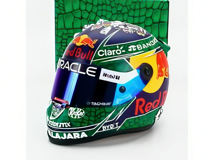 BELL F1 ヘルメット No.11 マイアミGP 2024 S.PEREZ グリーン/ブルー/レッド/ MINI HELMET 1/2 ミニカー