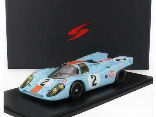 PORSCHE 917K 4.5L GULF チーム JOHN WYER AUTOMOTIVE ENGINEERING N 2 ウィナー 24h デイトナ 1970 ペドロ・ロドリゲス レオ・キンヌン ブライアン・レッドマン ライトブルー オレンジ/ Spark 1/18 300台限定ミニカー