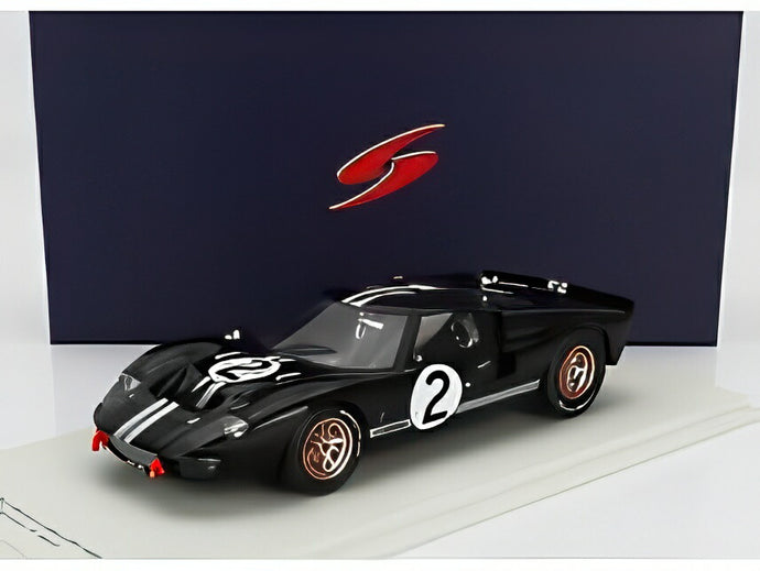 フォードUSA - GT40 MKII 7.0L V8 チームシェルビーアメリカン N2 ルマン24時間1966優勝 B.マクラーレン - C.アモン - ブラックシルバー  / Spark 1/18 ミニカー
