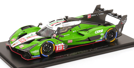 Lamborghini Sc63 3.8L V8 Turbo チーム Lamborghini Iron Lynx 19 24H Le Mans 2024 Romain Grosjean Matteo Cairoli Andrea Caldarelli Green White Black 18S647/ Spark 1/18 ミニカー