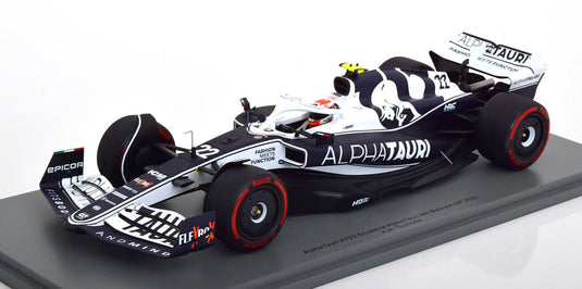 AlphaTauri AT03 角田　ミニカー Alphatauri AT03 GPバーレーン 角田裕毅 2022 ケース付き/ Spark