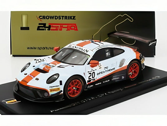 PORSCHE 911 991 GT3 R 4.0L フラット6 GPX レーシング N 20 リチャード リエツ ミカエル クリステンセン ケビン エストレ ウィナー スパ 2019 ライトブルー オレンジ ブラック/ Spark 1/43 ミニカー