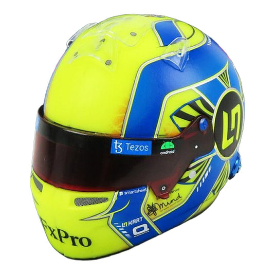 Lando Norris ランド・ノリス 2022 ヘルメット MCL36 McLaren マクラーレン No.4 イエロー・ブルー / Spark 1/5 ミニカー