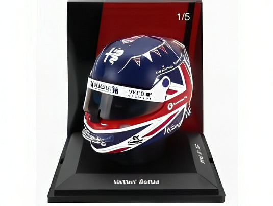 BELL HELMET F1 ヘルメット アルファロメオ C43 ステーク N 77 バルテリ ボッタス イギリスGP 2023 ブルー レッド ホワイト/ Spark 1/5 ミニカー