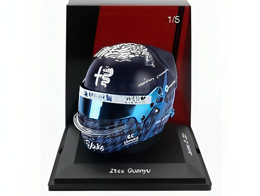 BELL HELMET F1 ヘルメット アルファロメオ C43 ステーク N 24 ジョウ グァンユ 日本GP 2023 ブルー/ Spark 1/5 ミニカー