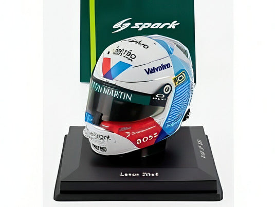 BELL ヘルメット F1 L.ストロール ASTON MARTIN N18 2024年 イギリスGP ホワイト/レッド/ブルー/ Spark 1/5 ミニカー