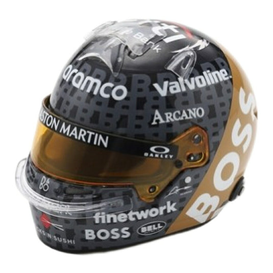 Fernando Alonso ヘルメット Aston Martin Aramco F1 Team イギリスGP 2024 / Spark 1/5 ミニカー
