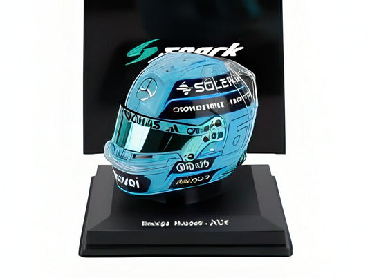 BELL ヘルメット F1 G.ラッセル MERCEDES AMG N63 2025年シーズン ライトブルー/ Spark 1/5 ミニカー