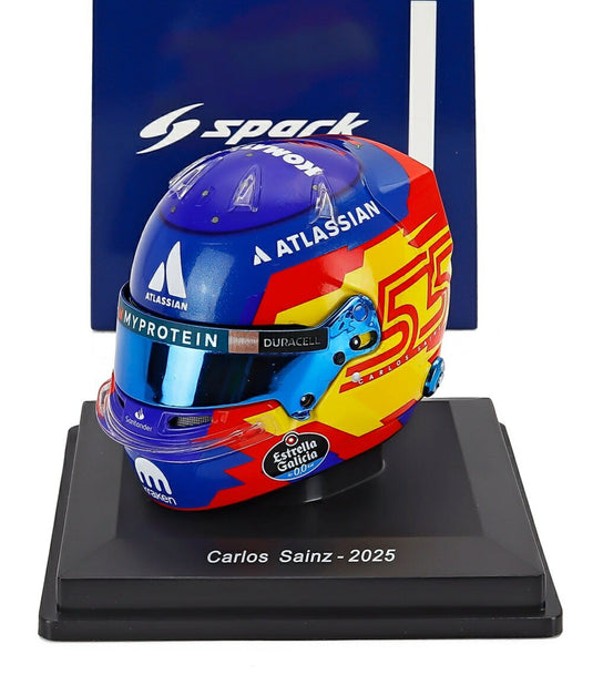 Bellベル Helmetヘルメット Casco F1 2025 Carlos Sainzカルロス・サインツ Team Atlassian Williams Racing No.55  / Spark 1/5 フィギュア