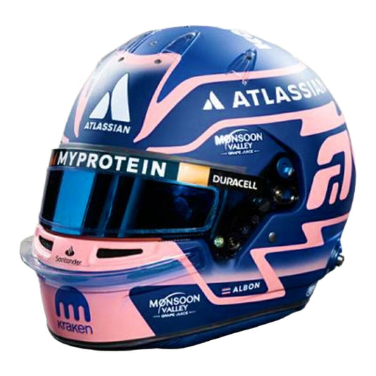 【予約】 BELL HELMET- CASCO HELMET F1 ALEX ALBON TEAM ATLASSIAN WILLIAMS RACING N 23 SEASON 2025 - BLUE PINK