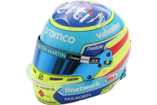Bell ヘルメット F1 Fernando Alonso チーム Aston Martin Aramco 14 シーズン 2025 5HF192/ Spark 1/5 ミニカー
