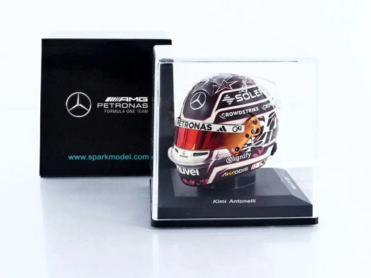 Casqueヘルメット Kimi Antonelliキミ・アントネッリ Miamiマイアミ GP 2025 / Spark 1/5 ミニカー