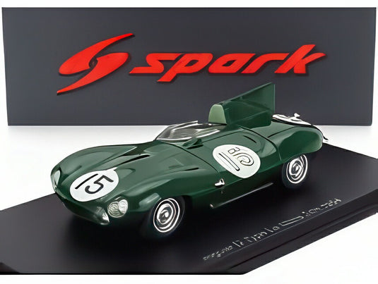 JAGUAR D TYPE 3.4L S6 スパイダー チーム JAGUAR CARS LTD ナンバー15 1954年 ル・マン24時間 ピーター ホワイトヘッド ケン ワートン グリーン Spark 1/43 ミニカー