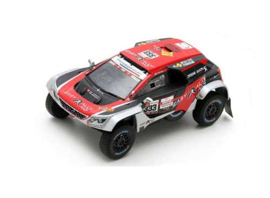 2019 Peugeot 3008 DKR マキシ #333 J-P ベッソン J ブリシ イージーラリーダカールラリー レジンシリーズ レッドブラック/Spark 1/43ミニカー