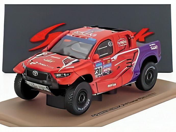 【予約】TOYOTA HILUX ピックアップ TOYOTA No.230 ダカールラリー 2023 L.MORAES/T.GOTTSCHALK レッド/パープル/ Spark 1/43 ミニカー