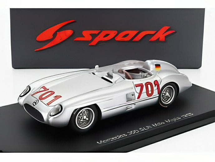 メルセデスベンツ - 300 SLR 3.0L S8 チーム ダイムラーベンツAG No.701 ミッレミリア 1955 K.クリング - シルバー/ Spark 1/43 ミニカー