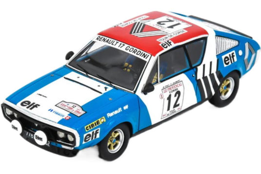 Renault R17 Gordini (Night Version) 12 Rally Tour De Corse 1974 Jean Francois Piot Jacques Jaubert S6190/ Spark 1/43 ミニカー