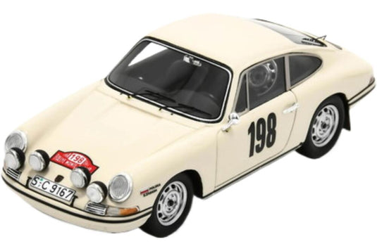 Porsche 911S L Coupe (Night Version) 198 Rally Montecarlo 1968 Sobieslaw Zasada Jerzy Dobrzanski White S6609/ Spark 1/43 ミニカー