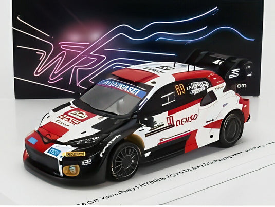 TOYOTA ヤリス GR ハイブリッド ラリー1 トヨタ ガズー レーシング WRT N 69 カッレ ロバンペラ ヨンネ ハルットゥネン 3位 ラリー ジャパン 2023 ホワイト レッド ブラック/ Spark 1/43 ミニカー