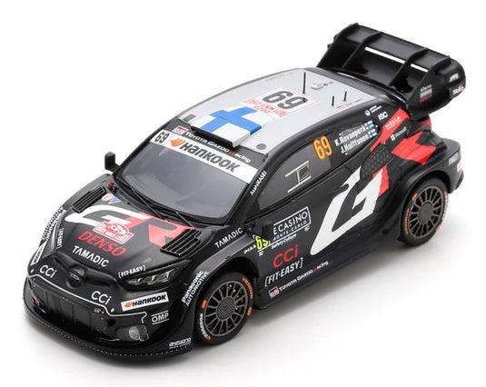 【予約】TOYOTA YARIS GR HYBRID RALLY1 N69 モンテカルロ4位 2025 カッレロバンペラ ヨンネハルットゥネン ブラック/ Spark 1/43 ミニカー
