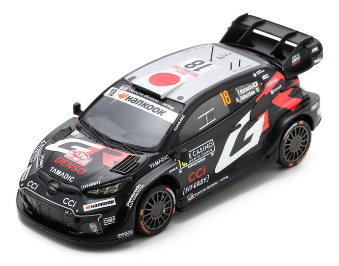 【予約】TOYOTA YARIS GR RALLY1 HYBRID N18 モンテカルロ 2025 勝田貴元 アーロンジョンストン ブラック/ Spark 1/43 ミニカー