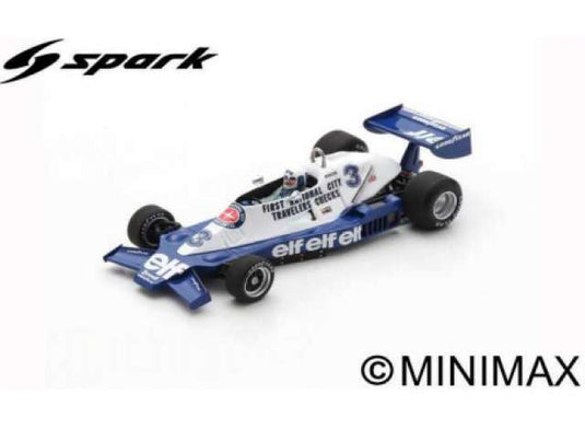 1978 Tyrrell 008 No.3 ディディエ・ピローニ 5位 ドイツGP レジンシリーズ ホワイトブルー/Spark 1/43ミニカー