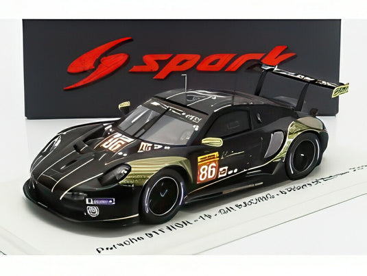 PORSCHE 911 992 RSR GR レーシング N 86 ミカエル ウェインライト リカルド ペラ ベンジャミン バーカー 8h バーレーン 2023 ブラック ゴールド/ Spark 1/43 ミニカー