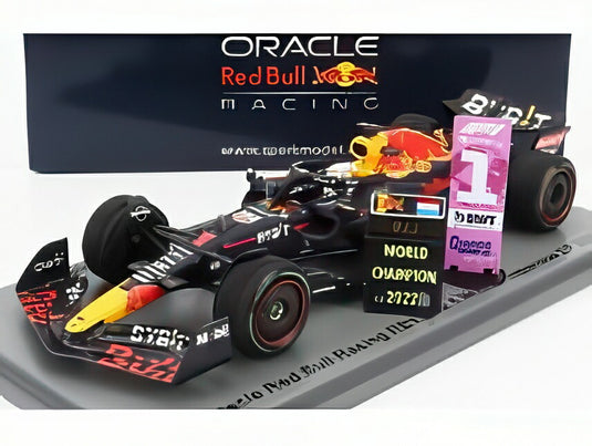 レッドブル - F1 RB18 チーム オラクル レッドブル レーシング No.1 2022年 日本GP優勝 ピットボード付き ワールドチャンピオン マックス・フェルスタッペン - マットブルー イエロー レッド/ Spark 1/43 ミニカー