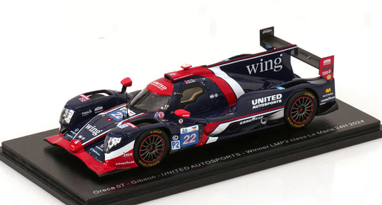 Oreca 07 Gibson No.22 優勝 LMP2クラス 24時間ルマン Garg/Jarvis/Siegel 2024/ Spark 1/43 ミニカー