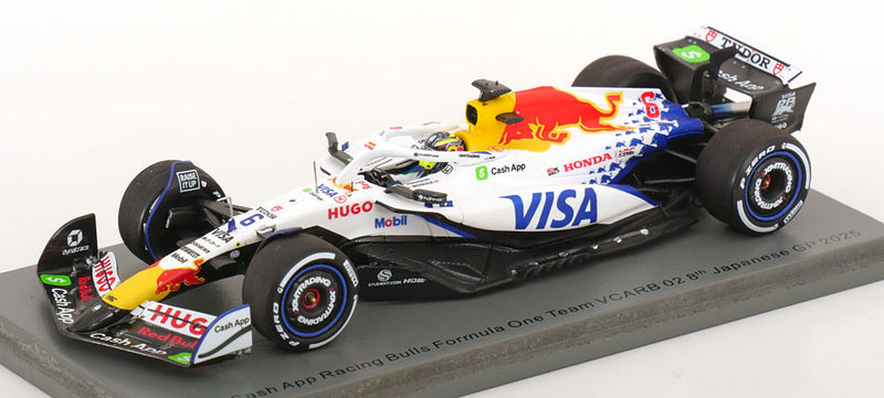 ギャラリービューアに画像をロードする, Visa Cash App RBビザキャッシュアップRB No.6 2025 8位 日本GP アイザックハジャール ピットボード付 /Sparkスパーク 1/43 レジンミニカー
