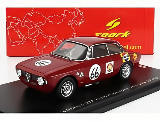 ALFA ROMEO ジュリア GTA チーム香港 N 66 アルバート プーン シンガポールGP 1967 レッド/ Spark 1/43 300台限定ミニカー