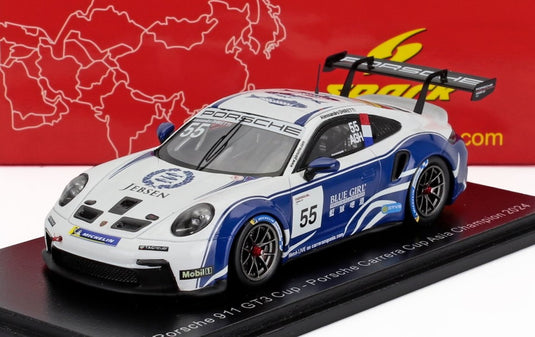 PORSCHE 911 992 GT3 55号車 2024年 PORSCHE CARRERA CUP ASIA CHAMPION A.GHIRETTI ホワイト/ブルー/ Spark 1/43 ミニカー