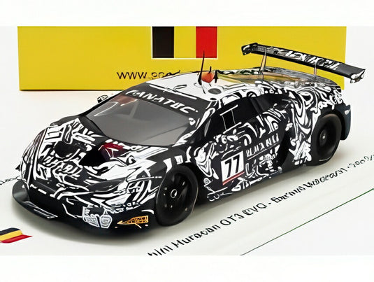 ランボルギーニ - ウラカン GT3 EVO チーム バーウェルモータースポーツ No.77 2022年 スパ24時間 A.アル・ハーシー - S.デ・ハーン - A.マクドウォール - S.ミッチェル - ブラック ホワイト/ Spark 1/43 300台限定ミニカー