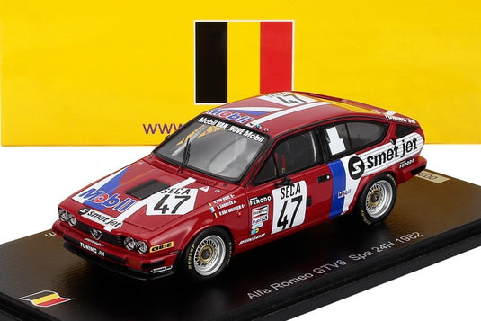 ALFA ROMEO アルフェッタ GTV6 N 47 24h スパ 1982 R.VAN HOVE D.SNOBECK D.VAN MIEGHEM レッド / Spark 1/43 ミニカー