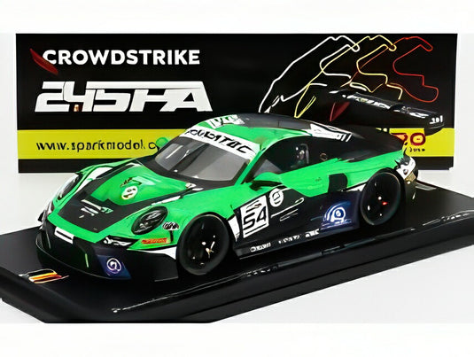 ポルシェ - 911 992 GT3 R チーム ヒューバーレーシング No.54 2023年 スパ24時間 A.ギュベン - S.ミュラー - C.エンゲルハート - グリーン ブラック/ Spark 1/43 300台限定ミニカー