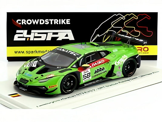 ランボルギーニ - ウラカン GT3 EVO 2 チーム グラッサーレーシング 2023年 スパ24時間 F.クレスターニ - S.ニアリー - G.トヴェラザー - R.カポ - グリーン ブラック/ Spark 1/43 300台限定ミニカー