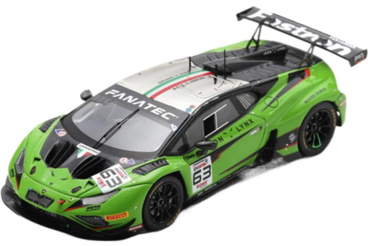 Lamborghini Huracan Gt3 Evo2 5.2L V10 チーム Iron Lynx 63 24H スパ 2024 Matteo Cairoli Andrea Caldarelli Mirko Bortolotti SB828/ Spark 1/43 ミニカー