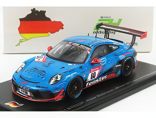 PORSCHE 911 991-2 GT3 CUP チーム HUBER N 80 SP7 優勝 24h ニュル 2021 H.ヴェールマン U.ベルグ M.V.ラムショルスト A.ミース ブルー ブラック/ Spark 1/43 300台限定ミニカー