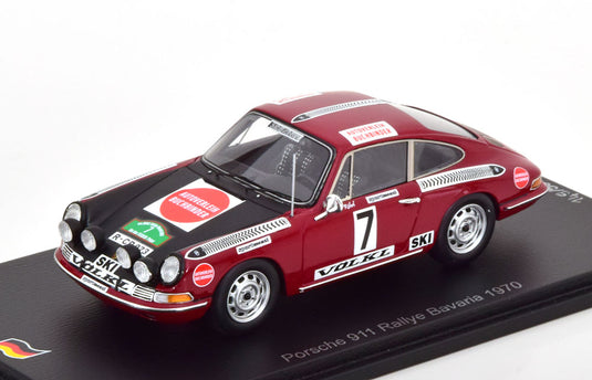 Porsche 911 No.7 ラリーバイエルン Rohrl/Marecek 1970 限定500個/ Spark 1/43 ミニカー