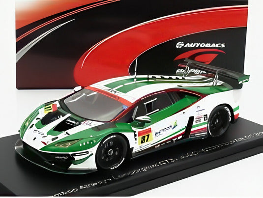 LAMBORGHINI アヴェンタドール GT3 チーム JLOC N 87 松浦孝亮 坂口夏月 スーパーGT 2022 ホワイト グリーン/ Spark 1/43 ミニカー
