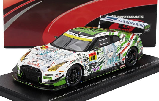 NISSAN GT R チームNILZZ RACING N48 GT300クラス SUPER GT 2024 井田太陽 柴田優作 真田拓海 ホワイトグリーン / Spark 1/43 ミニカー