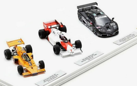 McLarenマクラーレン トリプルクラウンセット M16C #3 インディ500 1974 MP4-2 #7 モナコGP 1984 F1 GTR #59 24時間ルマン 1995