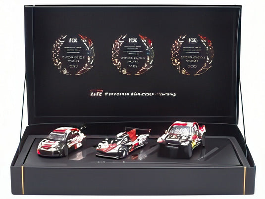 TOYOTA GAZOO RACING 2023 WRC WEC ラリーレイド ワールドチャンピオン 3台セット ホワイト/レッド/ブラック/ Spark 1/43 500台限定ミニカー