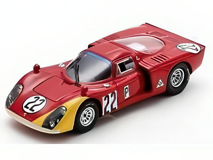【予約】ALFA ROMEO T33.2 アウトデルタ No.22 1968 デイトナ24時間 レッド イエロー Spark 1/43