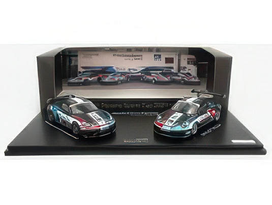 PORSCHE SET 2X PORSCHE ZENTRUM MANNHEIM 718 CAYMAN GT4 CLUBSPORT TEAM 75 N 20 2021/SPARK-MODEL 1/43ミニカー